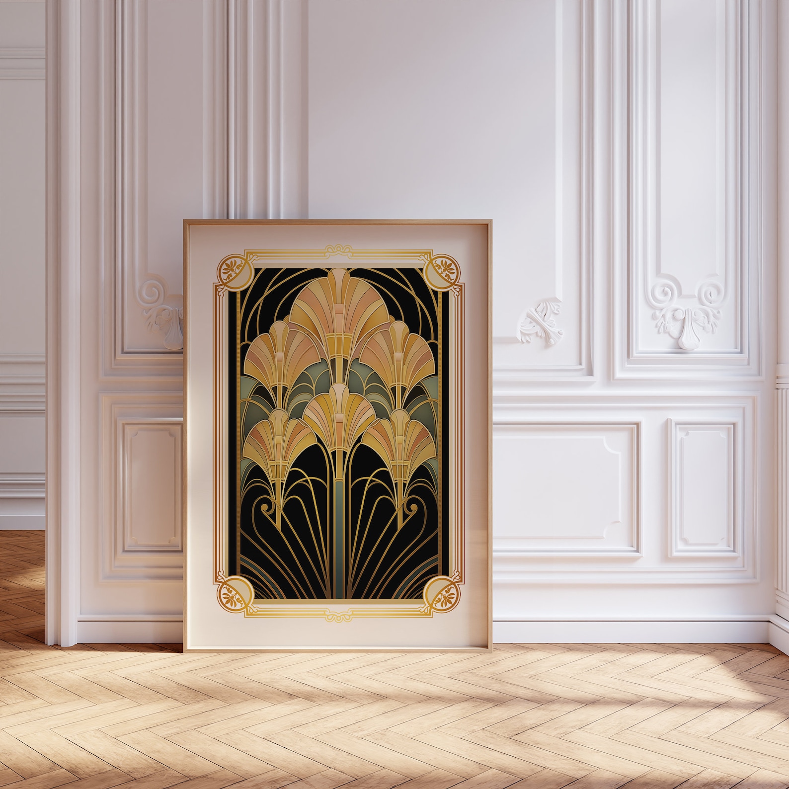 Long Narrow Vertical Framed Canvas Wall Art - Wall Decor Delights - Modern Art Deco Wall Decor