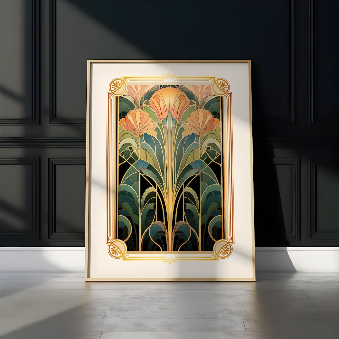 Art Deco PRINTABLE Wall Art Trendy Print Vintage Style Poster Floral ...