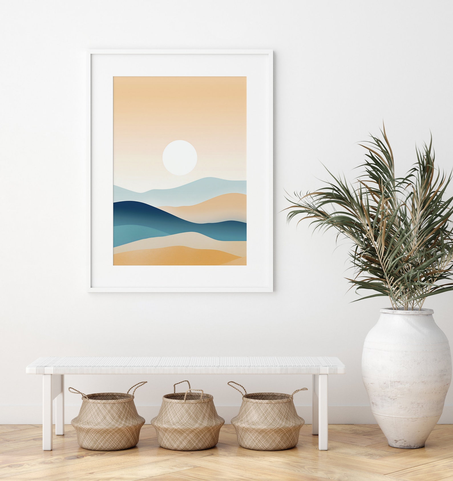 PRINTABLE Boho Wall Art, Western Desert Landscape Print, Mid Century ...