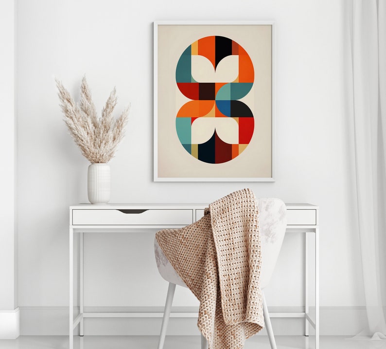 Bauhaus Wall Art Print, Minimalist Poster, Mid Century Modern ...