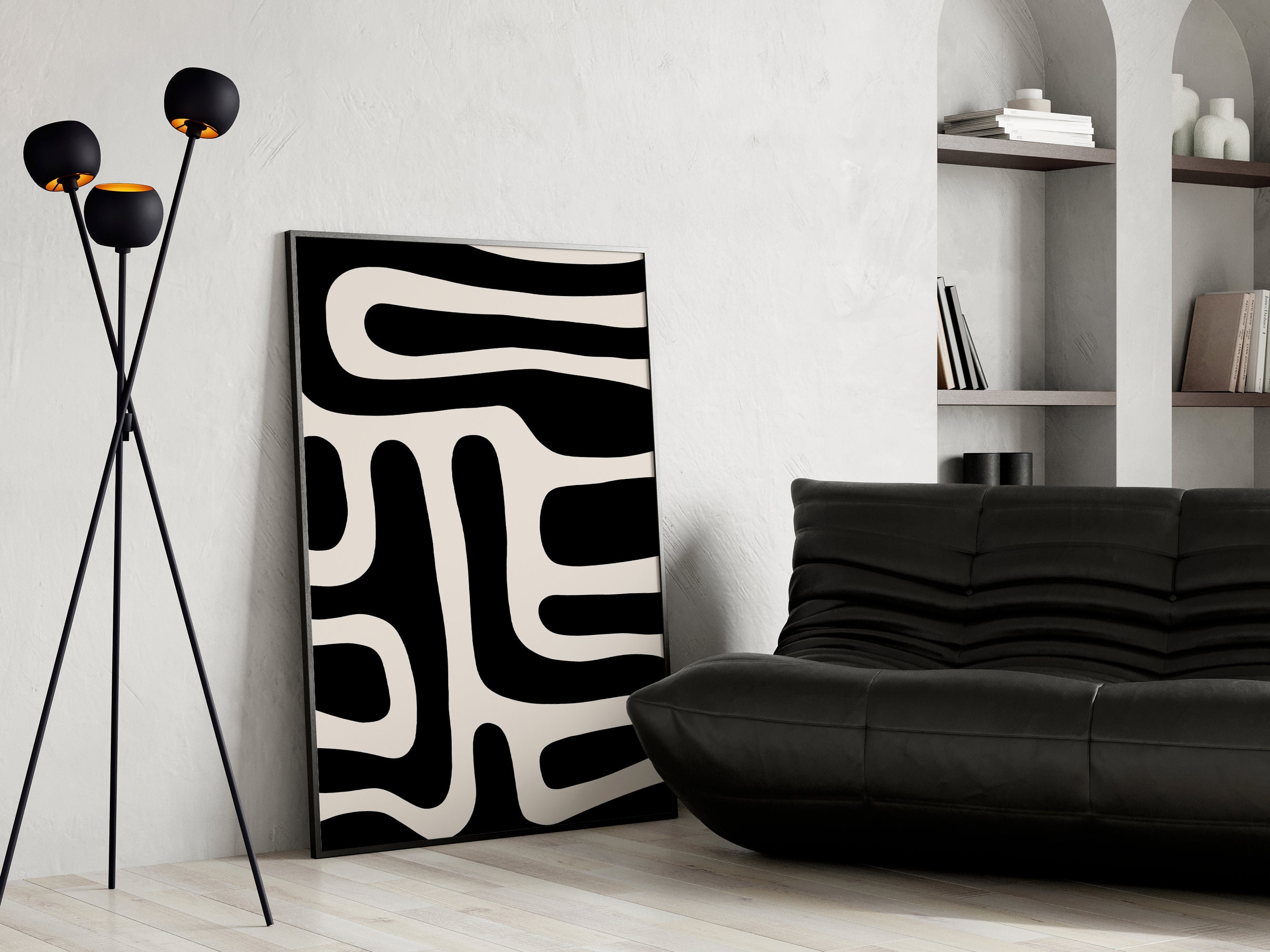 Minimalist Wall Decor Black and White Wall Art Print Abstract Poster ...