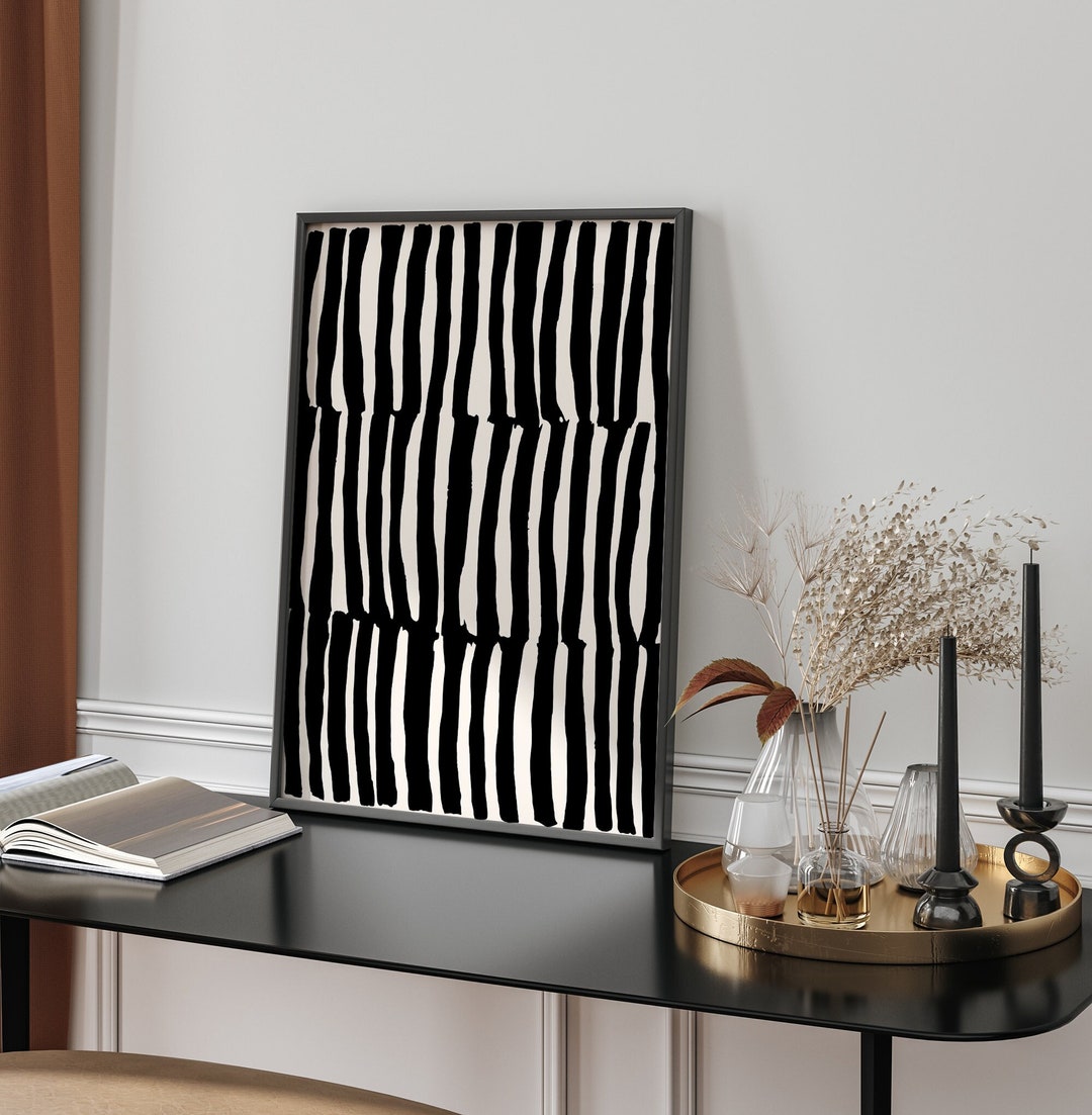Minimalist Abstract Black and White Art Print, Modern Wall Art (digital ...