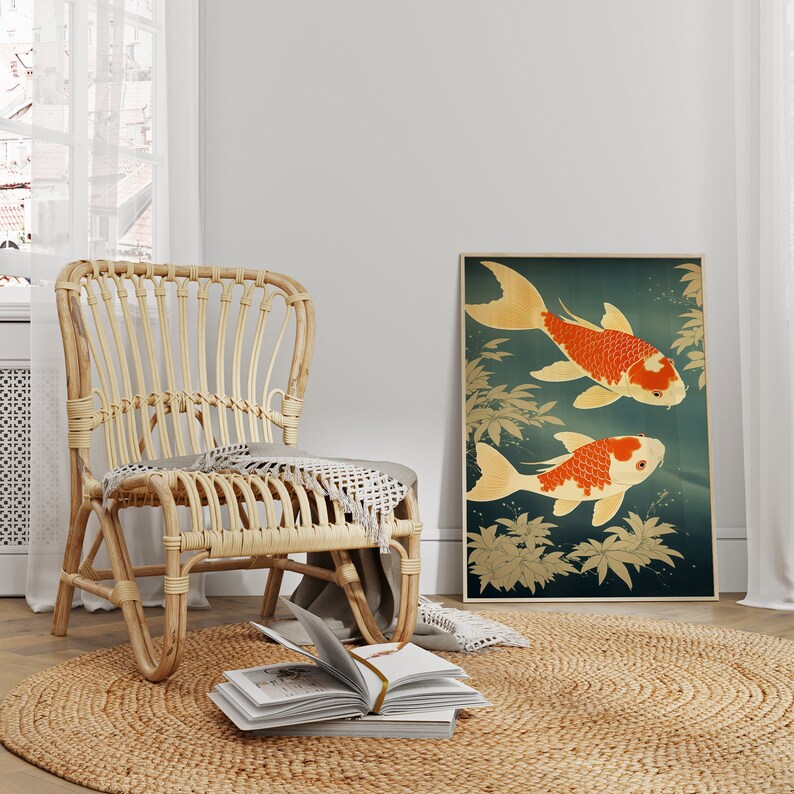 Japanese Print Japandi Wall Art Japanese Bathroom Art Woodblock Art ...