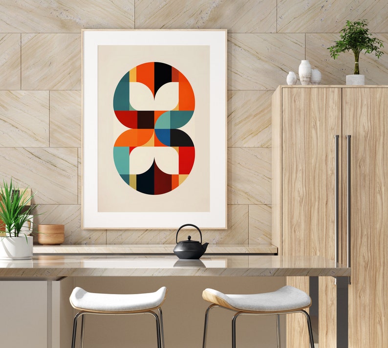 Bauhaus Wall Art Print, Minimalist Poster, Mid Century Modern ...