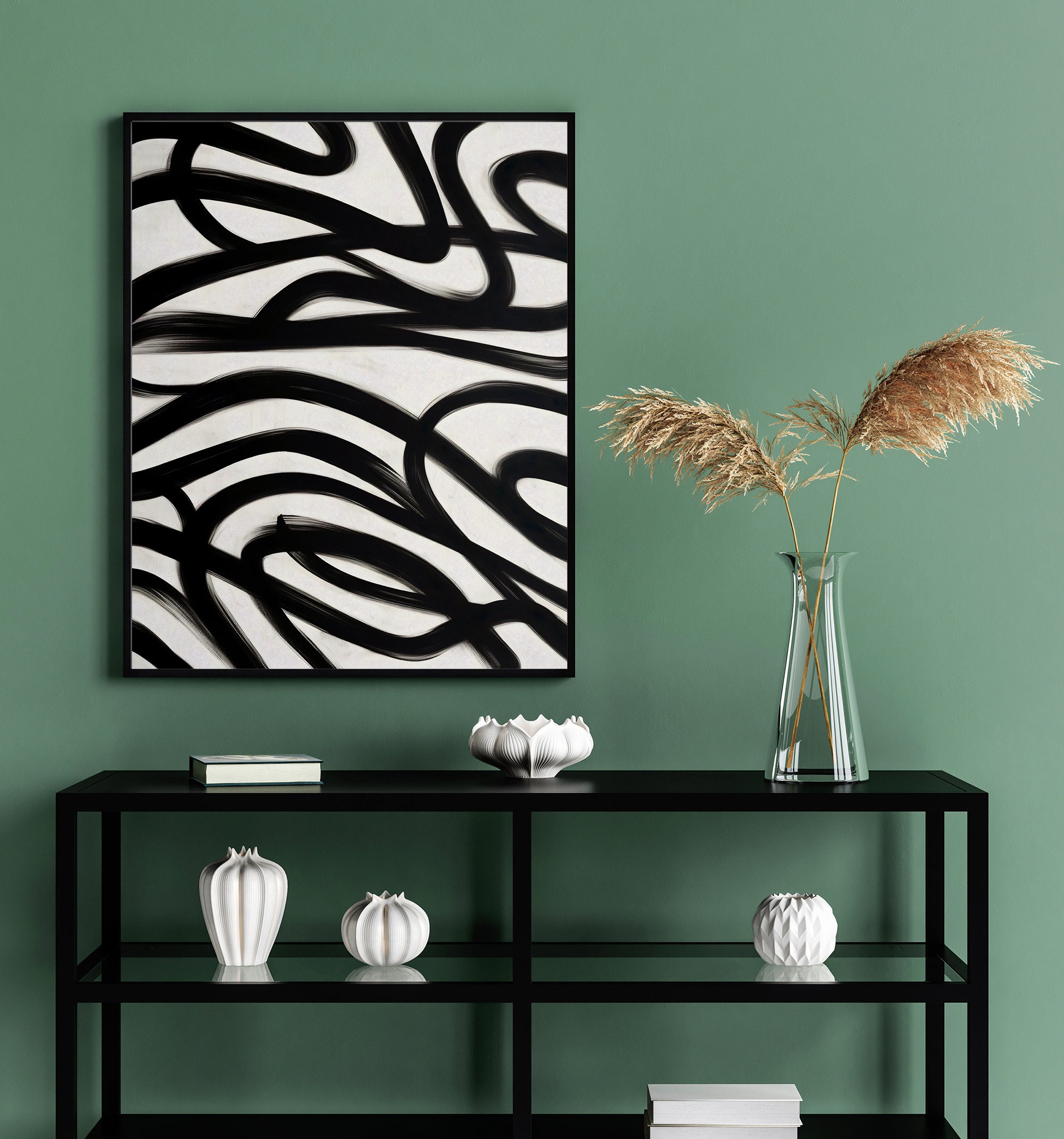 PRINTABLE Black and White Wall Art Print Abstract Poster - Etsy