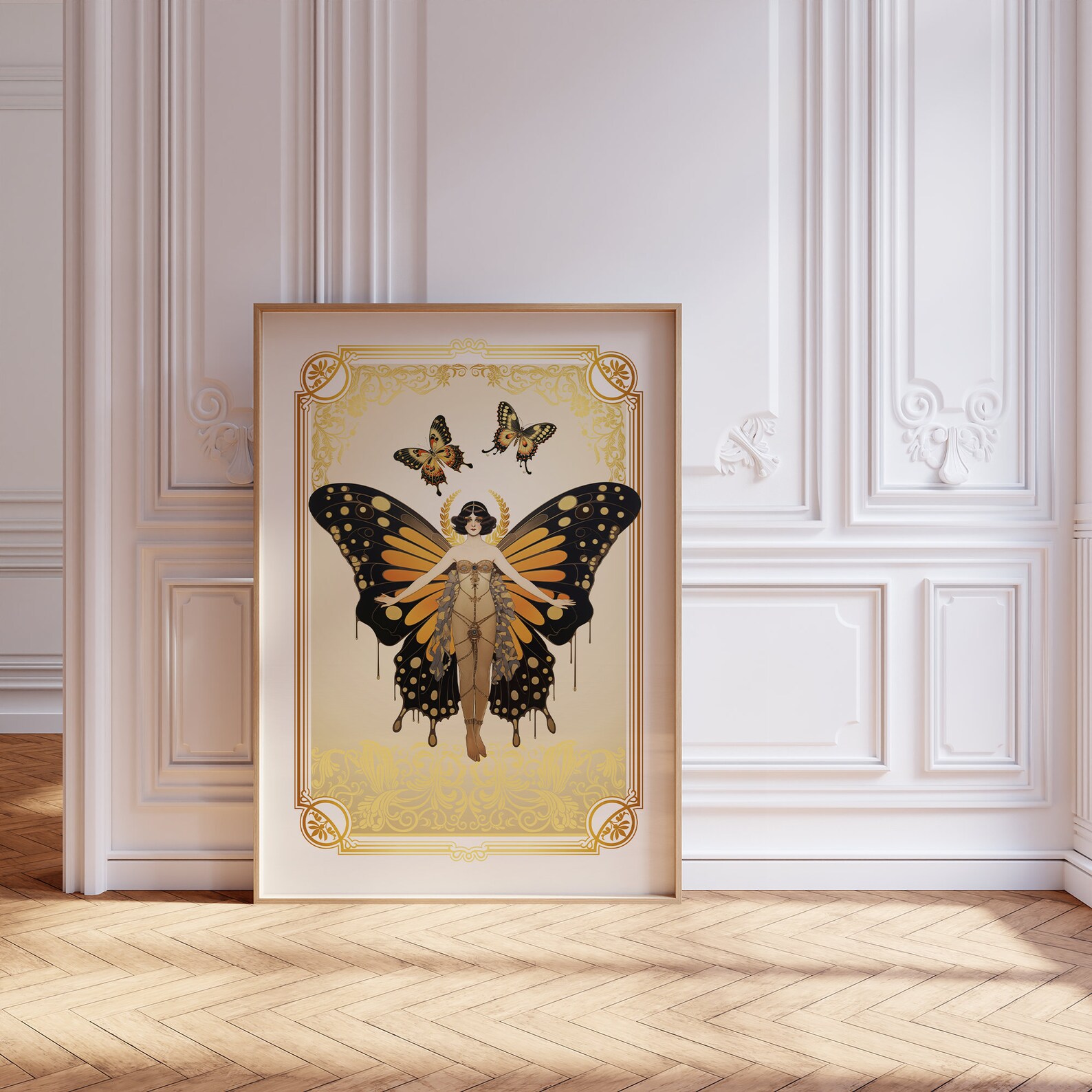 Art Deco PRINTABLE Wall Art Butterfly Woman Print Butterfly Poster Art ...
