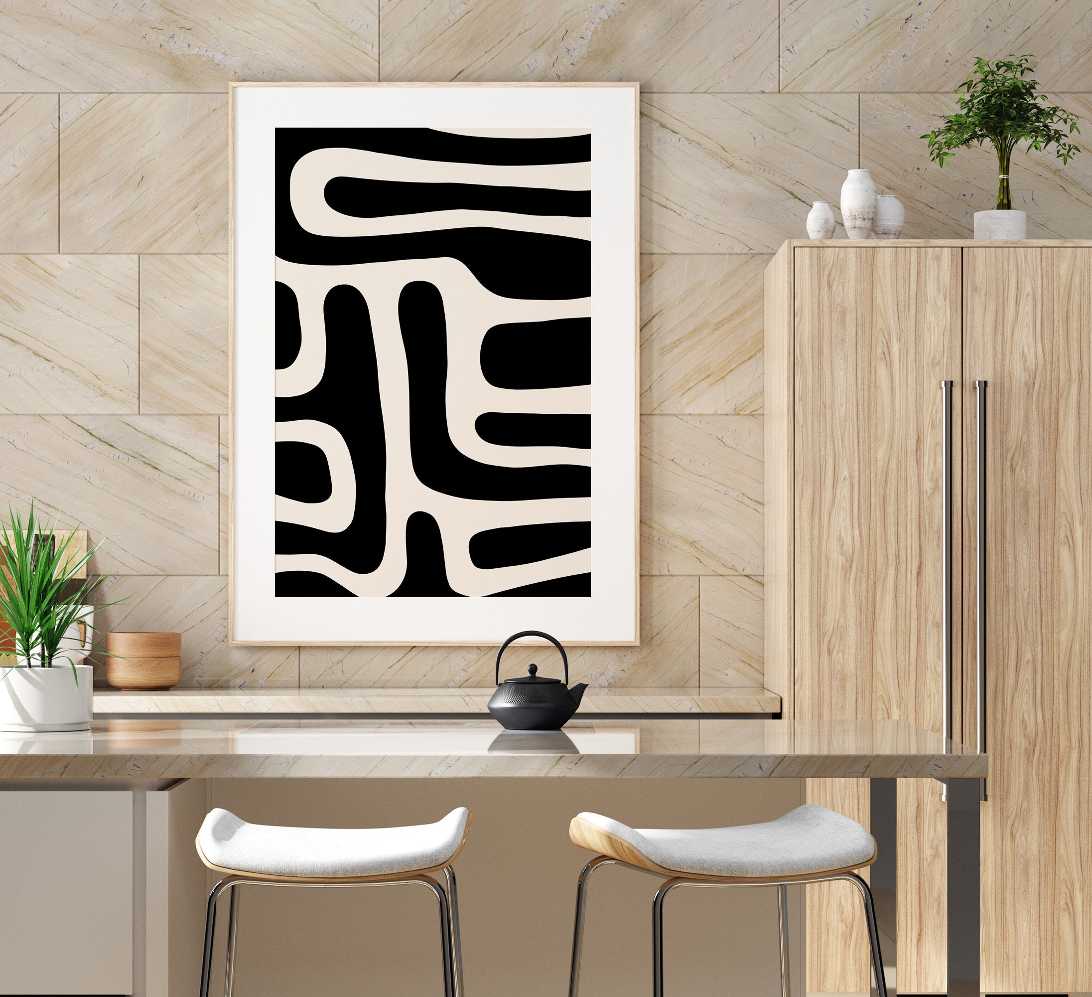 Minimalist Wall Decor Black and White Wall Art Print Abstract Poster ...