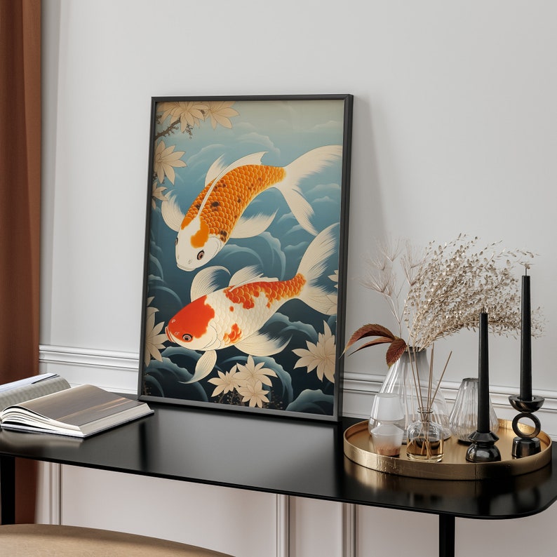 Japanese Print Japandi Wall Art Japanese Bathroom Art Woodblock Art ...
