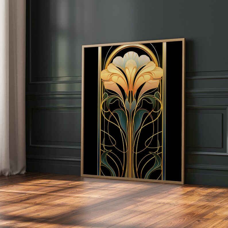 Art Deco PRINTABLE Wall Art Trendy Print Vintage Style Poster Floral ...