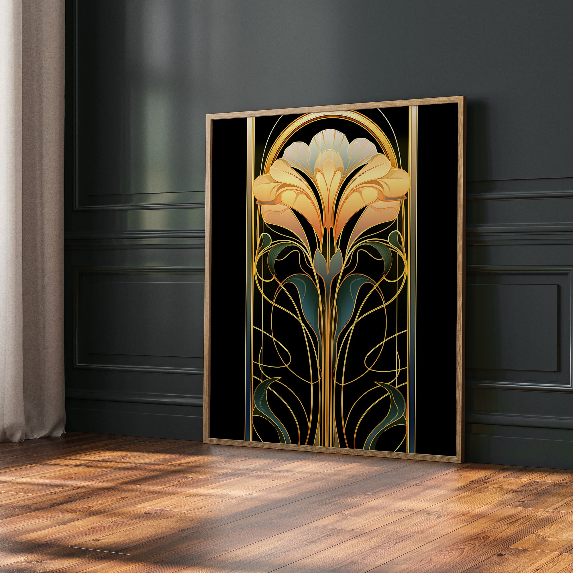 Art Deco PRINTABLE Wall Art Trendy Print Vintage Style Poster Floral ...
