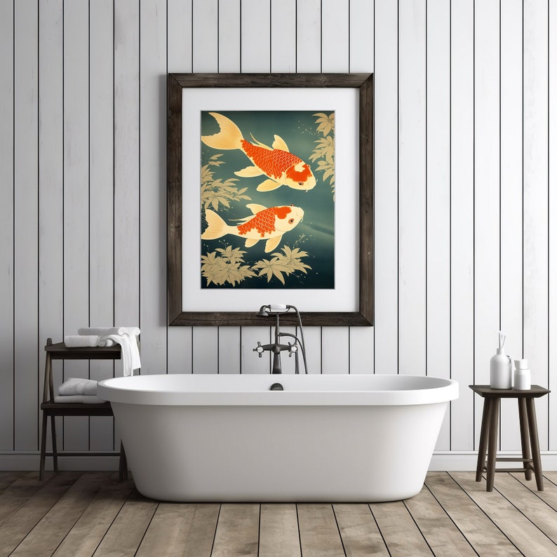 Japanese Print Japandi Wall Art Japanese Bathroom Art Woodblock Art ...