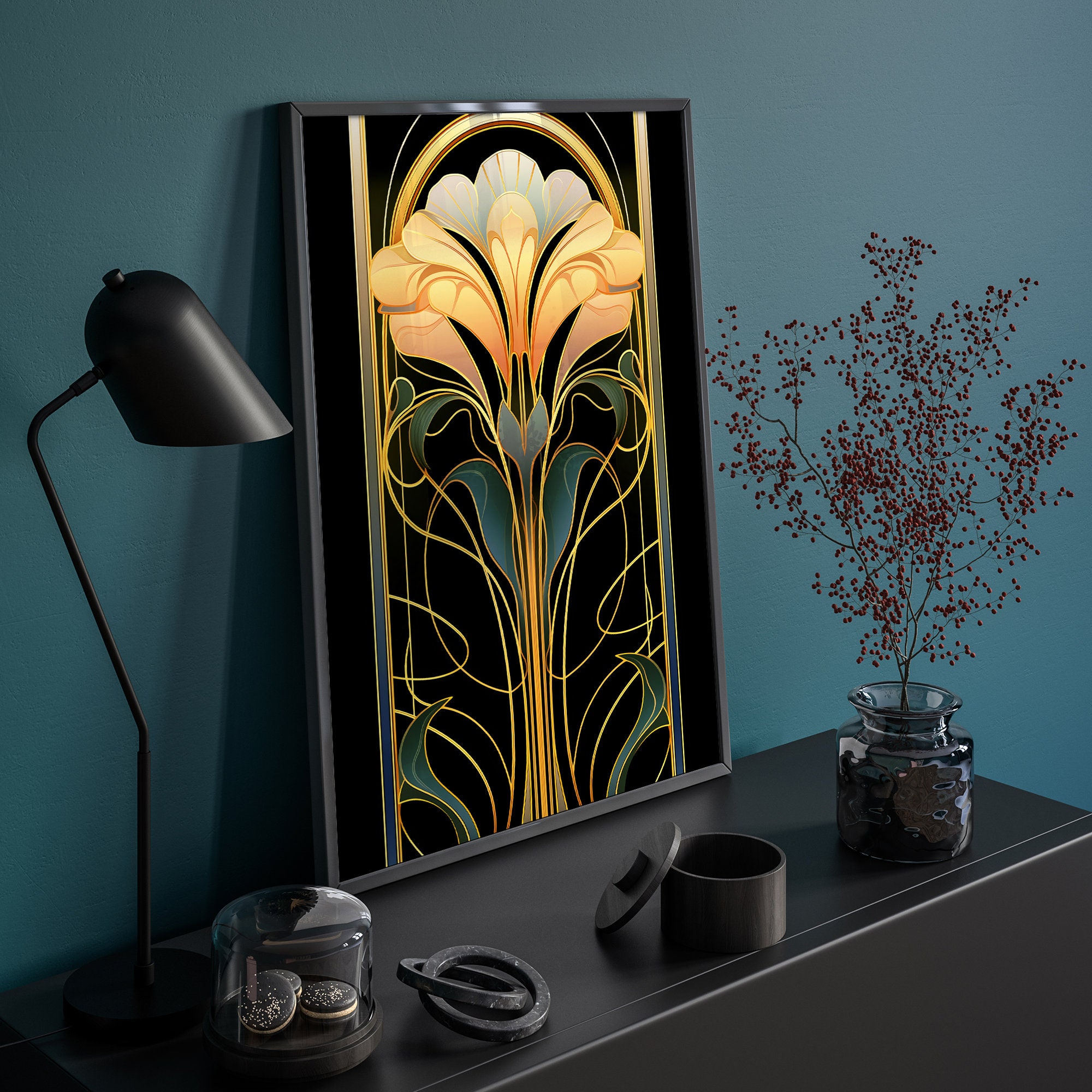 Art Deco PRINTABLE Wall Art Trendy Print Vintage Style Poster Floral ...