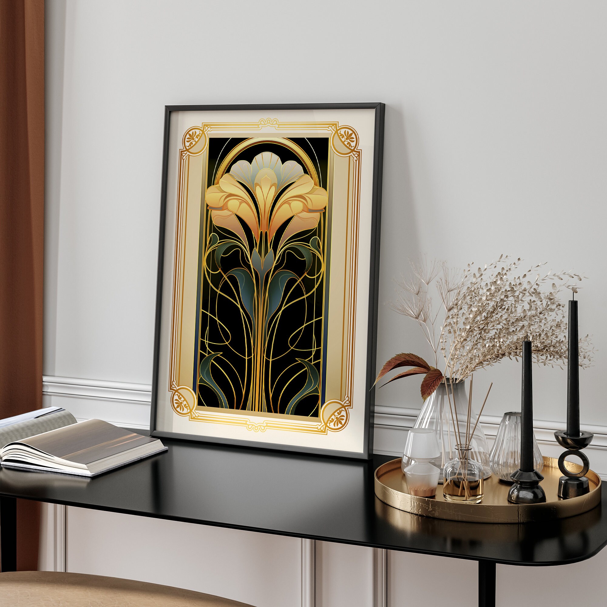Art Deco PRINTABLE Wall Art Trendy Print Vintage Style Poster Floral ...