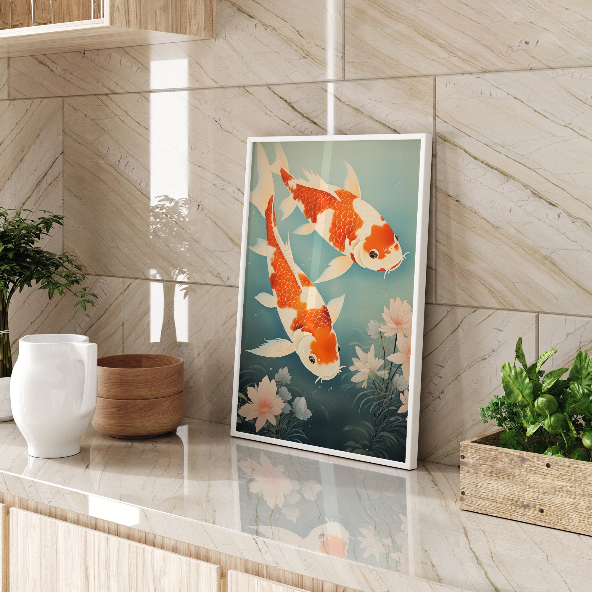 Japanese Print Japandi Wall Art Japanese Bathroom Art Woodblock Art ...