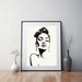 PRINTABLE Afro Woman Wall Art Decor Minimalist Sketch - Etsy
