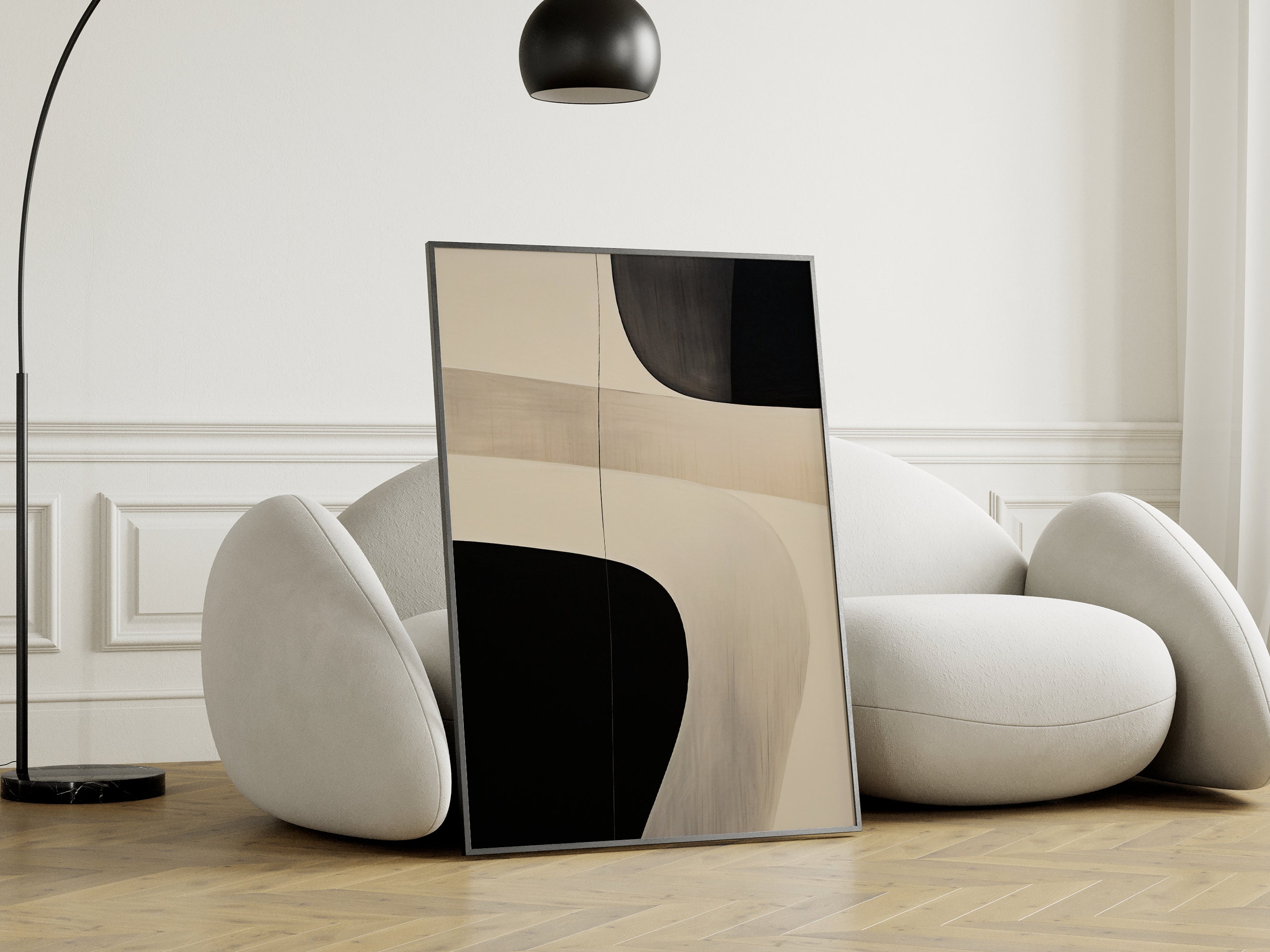 Modern Wall Decor, Neutral Abstract Wall Art Print, Minimalist Poster ...