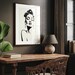 PRINTABLE Afro Woman Wall Art Decor, Minimalist Sketch Portrait, Woman ...