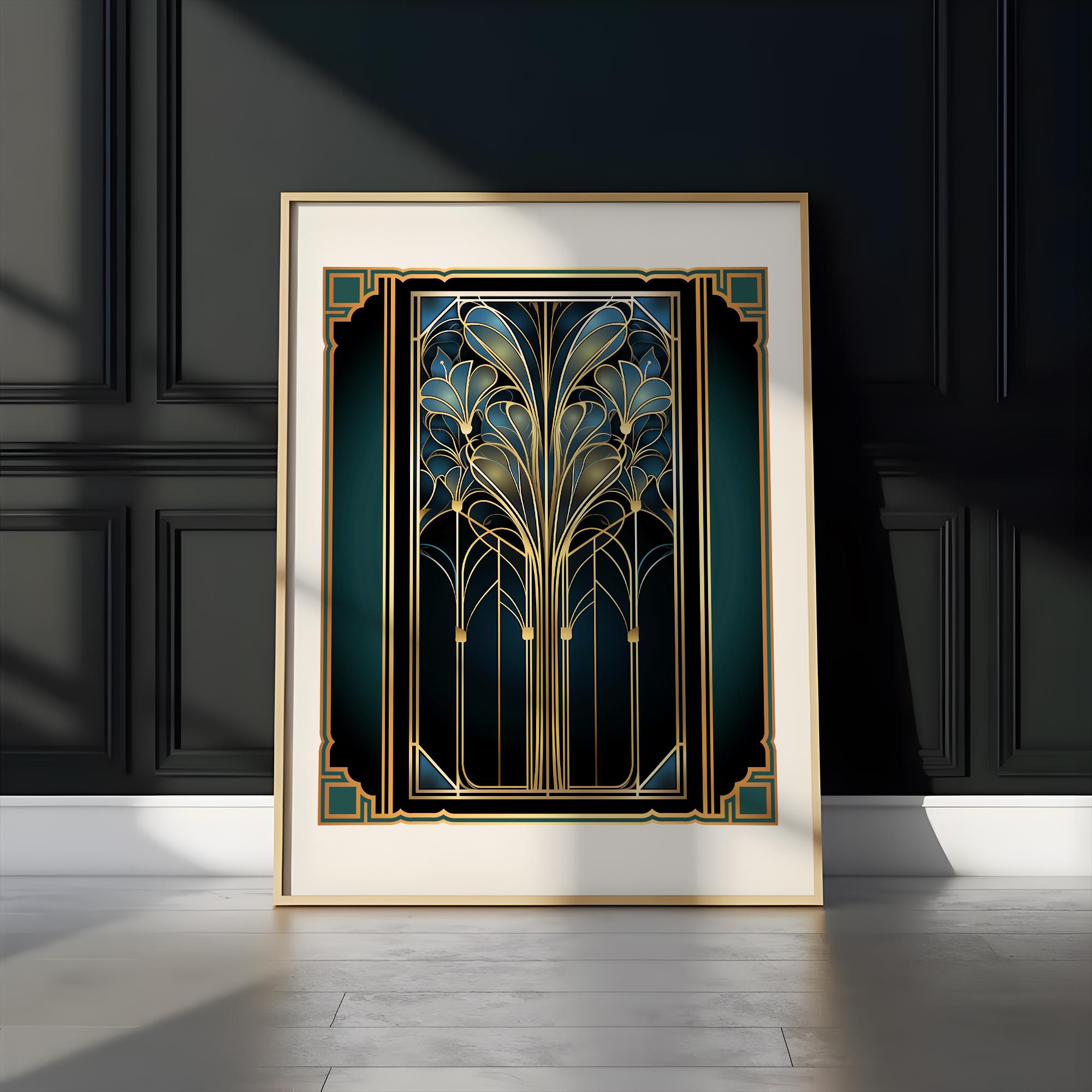 Art Deco Gallery Wall Art Print, Gold & Black Vintage Poster Printable ...