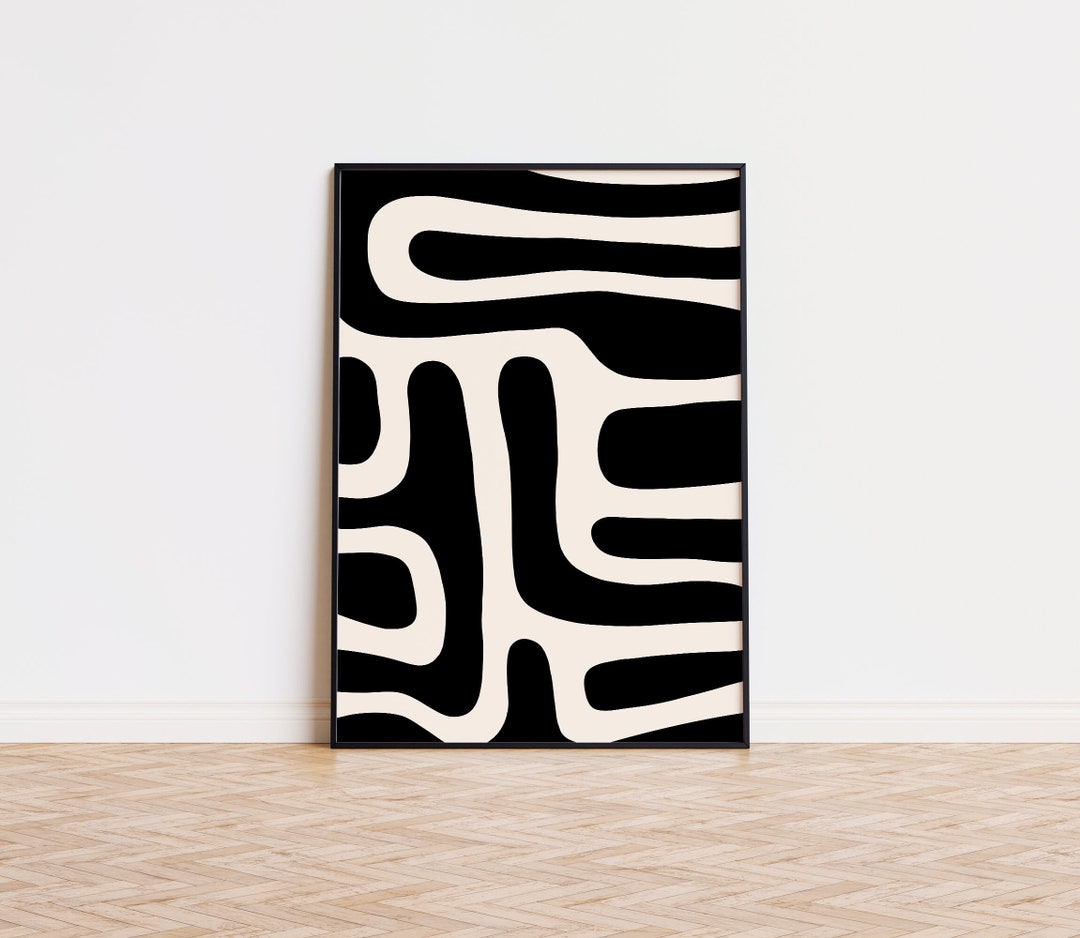 Minimalist Wall Decor Black and White Wall Art Print Abstract Poster ...