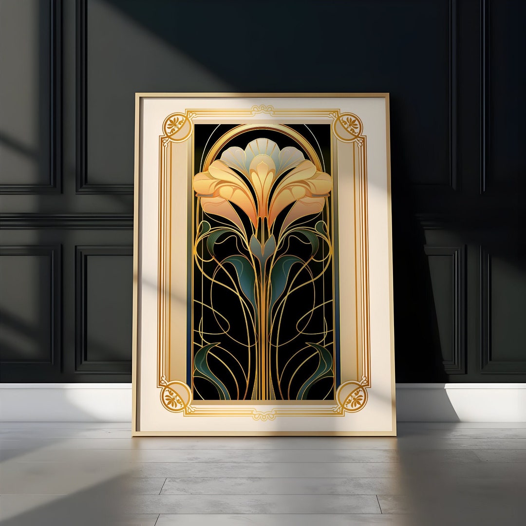 Art Deco PRINTABLE Wall Art Trendy Print Vintage Style Poster Floral ...