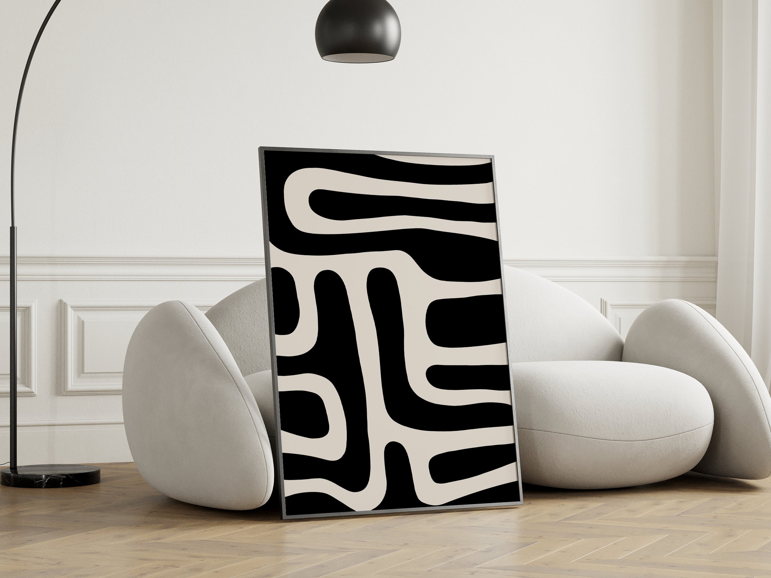 Minimalist Wall Decor Black and White Wall Art Print Abstract Poster ...