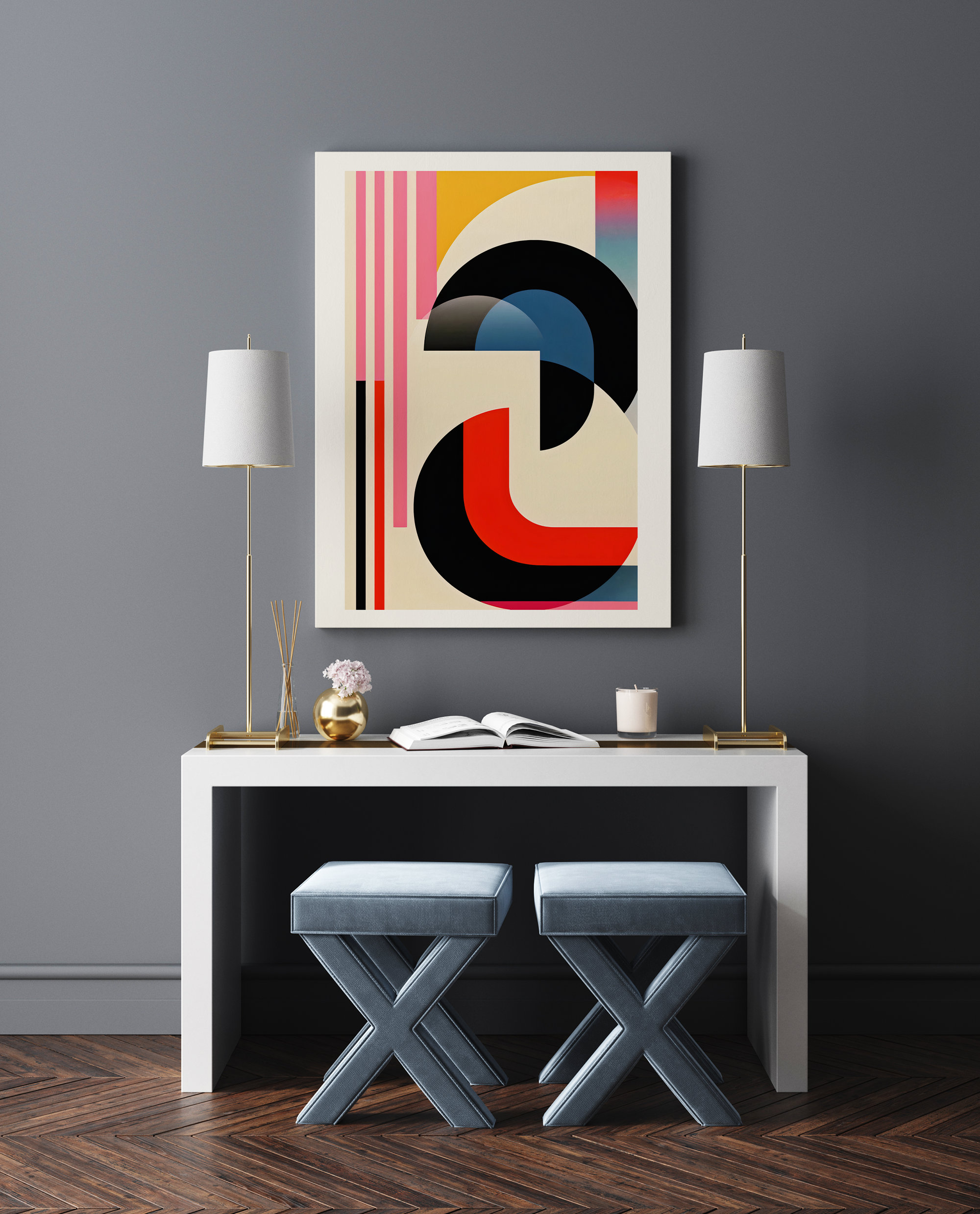 Bauhaus Art Print: Mid Century Modern Geometric Wall Decor, Abstract ...
