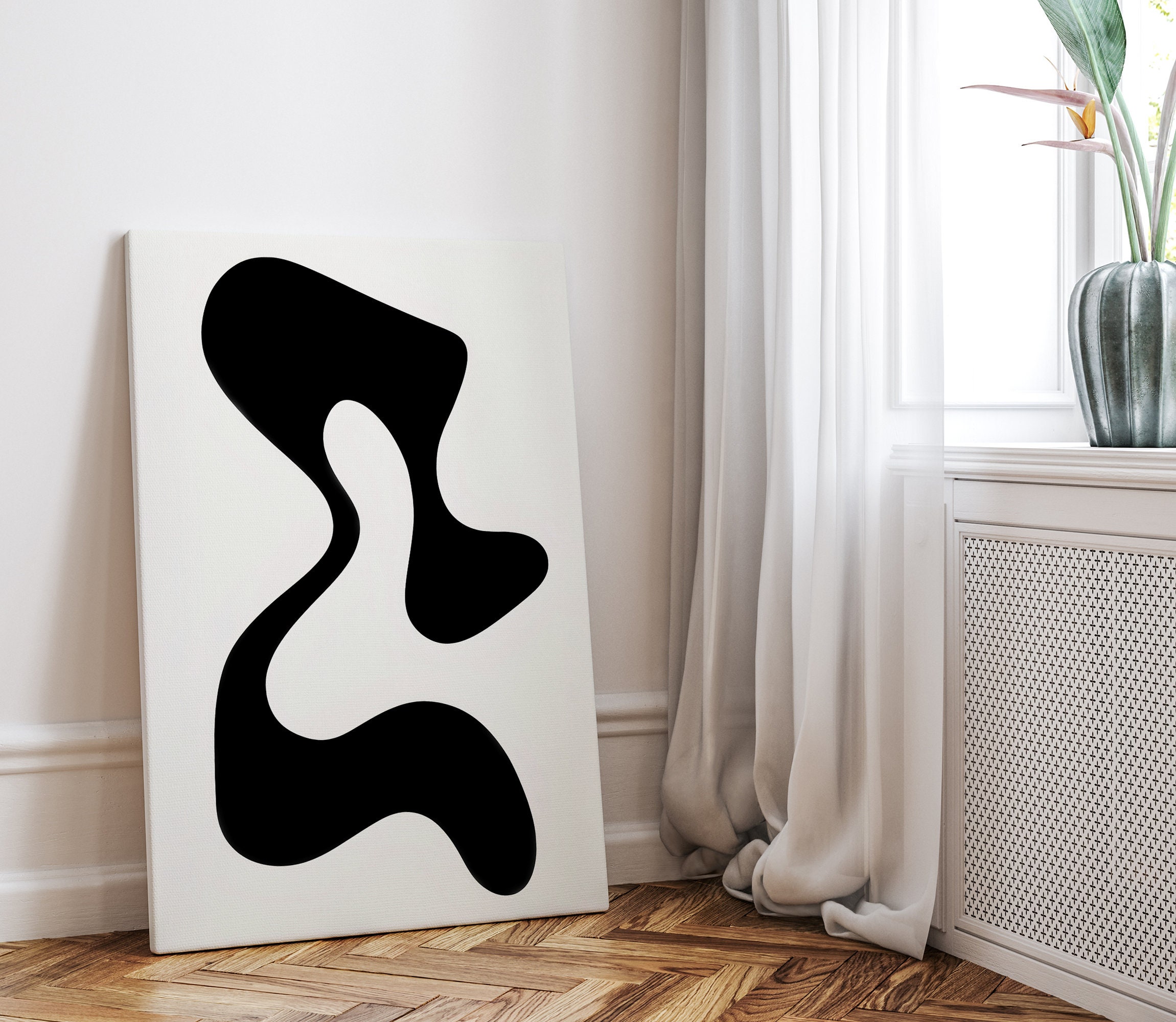 Minimalist Black and White Abstract Wall Art Modern Art - Etsy