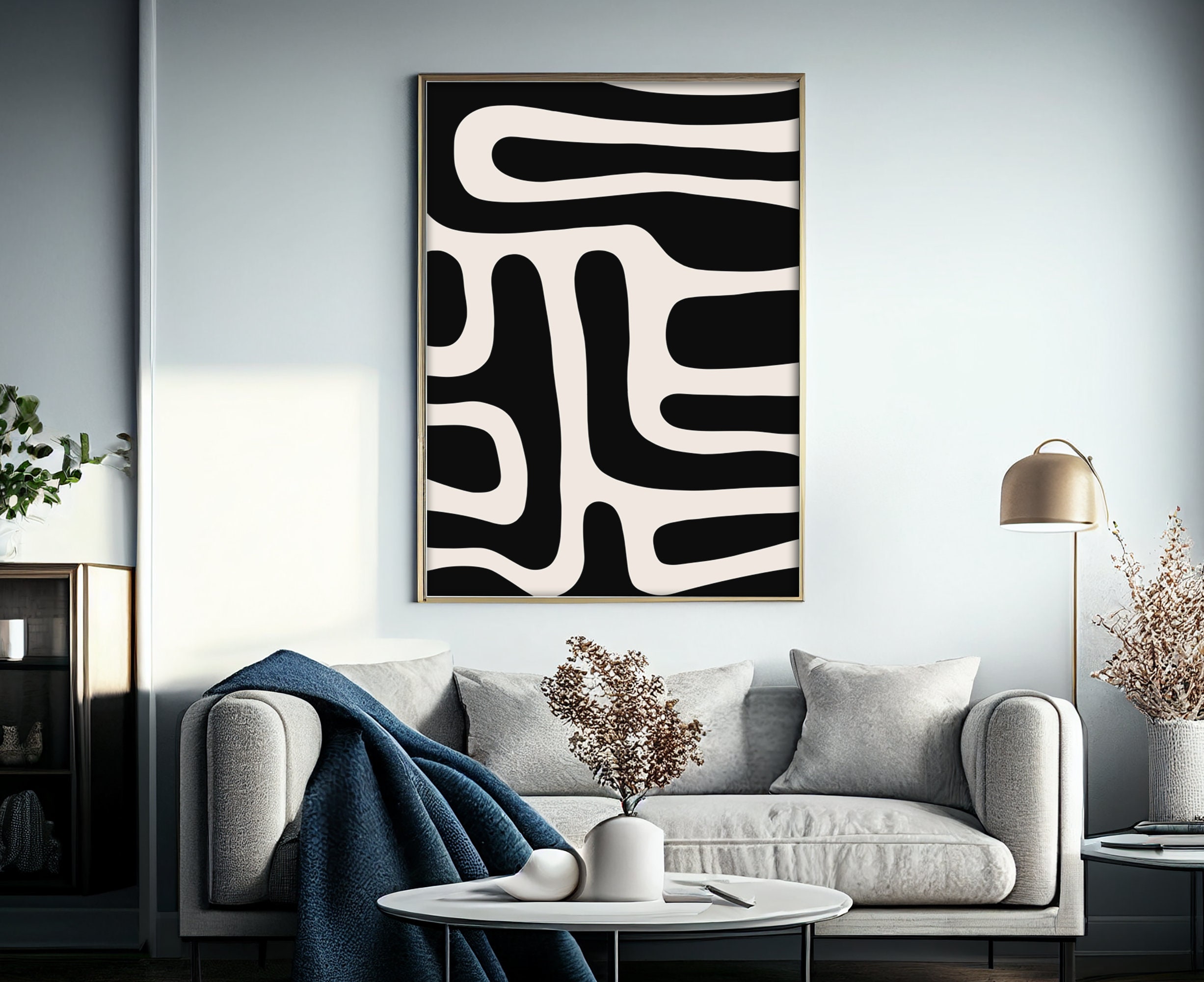 Minimalist Wall Decor Black and White Wall Art Print Abstract - Etsy