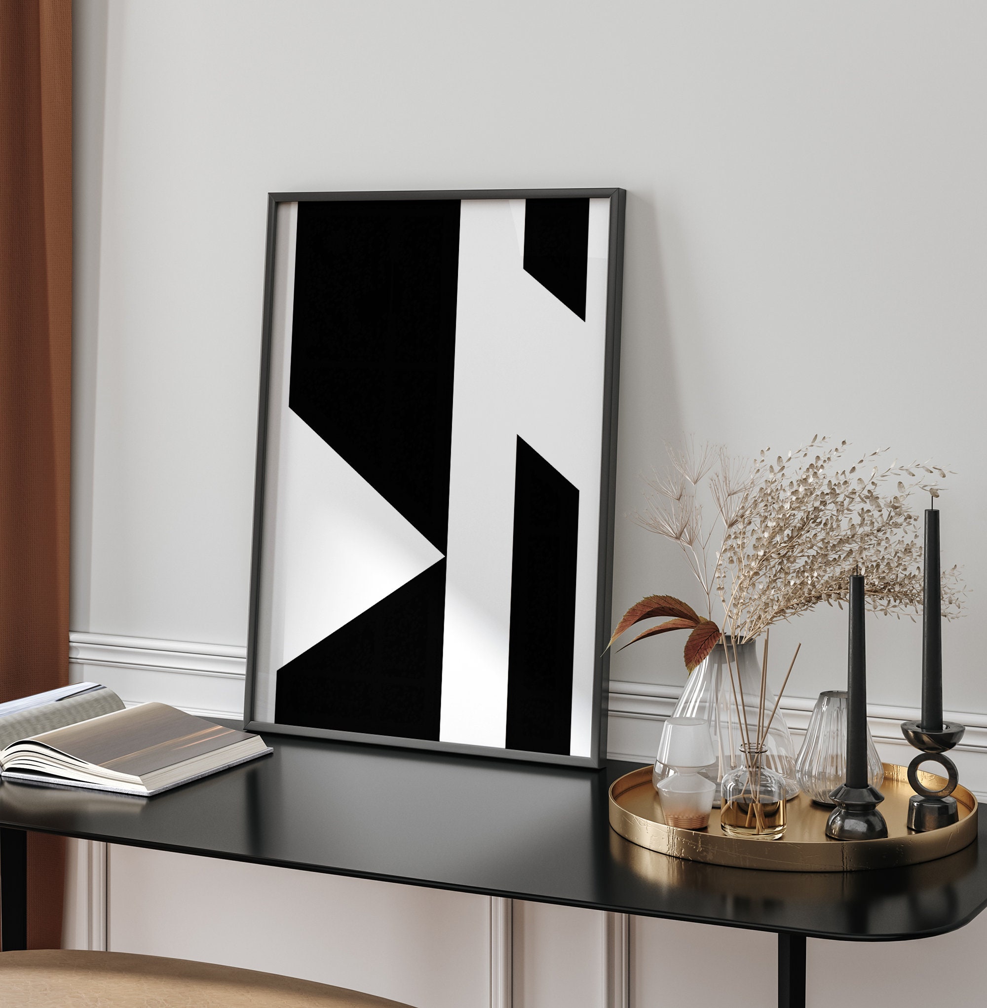 Minimalist Black and White Abstract Art Prints: Gallery Wall Set of 9 ...