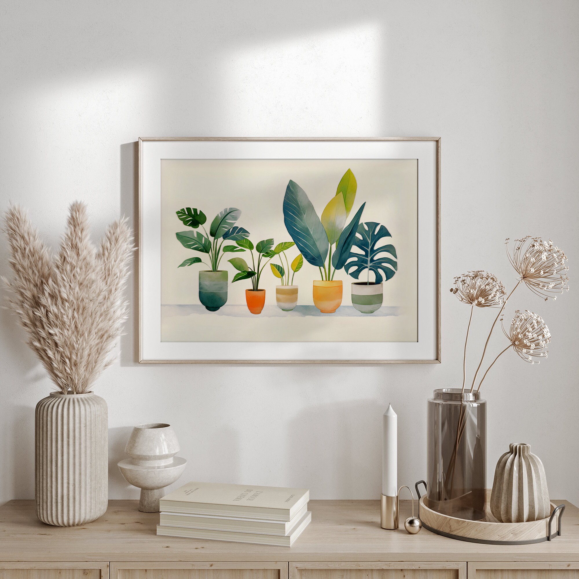 Boho Wall Art Kitchen Wall Decor Botanical Print Horizontal - Etsy