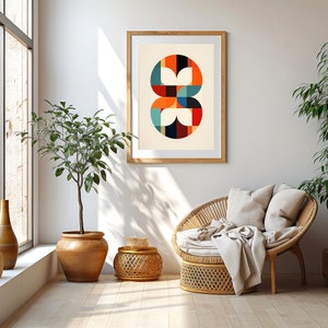 Bauhaus Wall Art Print, Minimalist Poster, Mid Century Modern ...