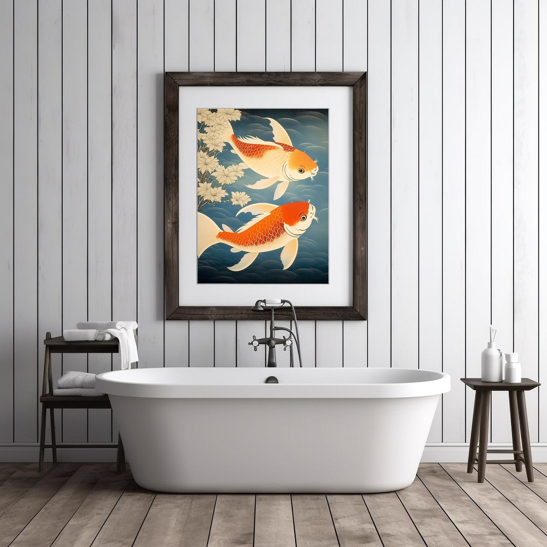 Japanese Print Japandi Wall Art Japanese Bathroom Art Woodblock Art ...