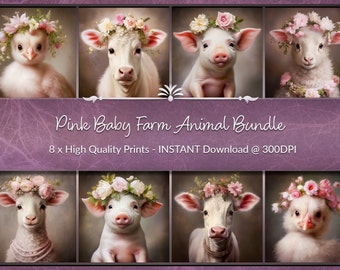 Láminas de animales de granja: Arte rústico para la pared de la cocina (descarga digital)