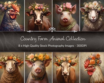 Farm Animal Print Set: Rustic Country Wall Art (PRINTABLE Download)