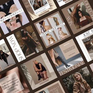 Instagram Post Template Fashion | 60 Instagram Posts | Neutral Fashion Instagram Influencer Template | Fashion Brand Instagram Post | Canva image 3