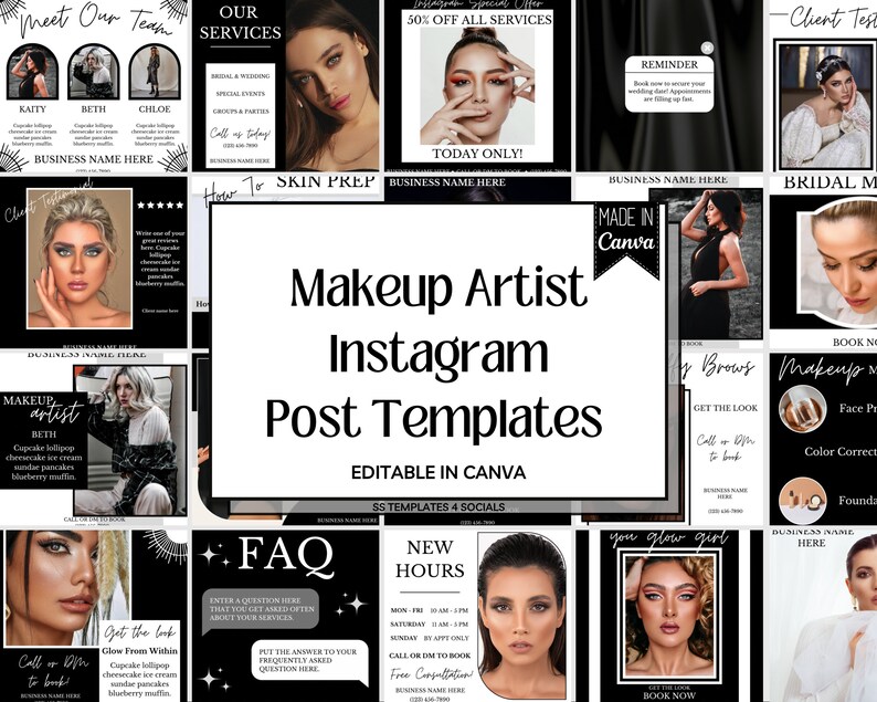 Makeup Artist Instagram Post Templates | Beauty Skincare Template ...