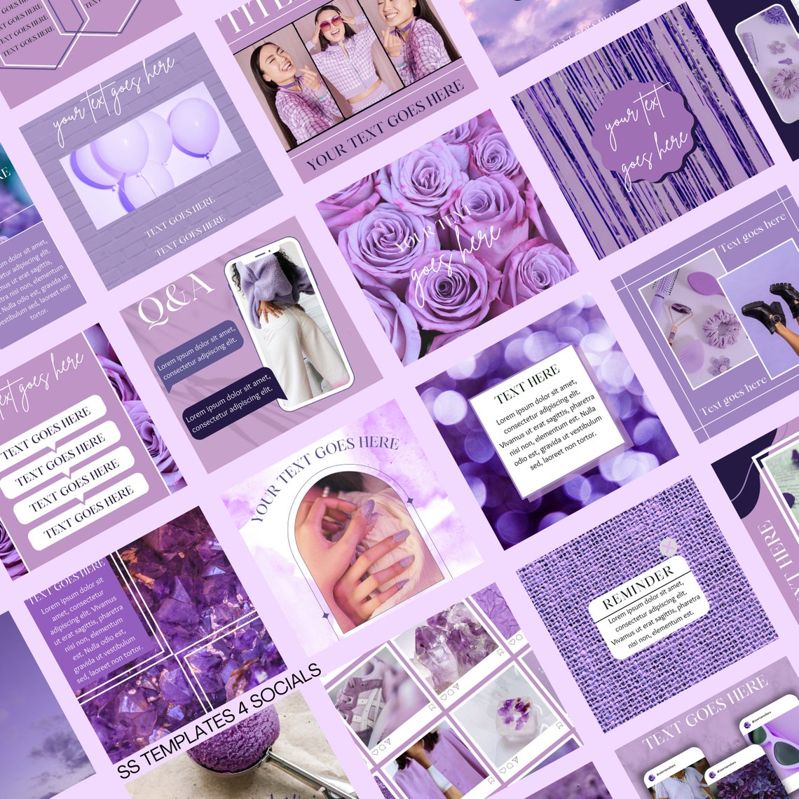 Instagram Templates Purple | Purple Instagram Post | Purple Instagram ...