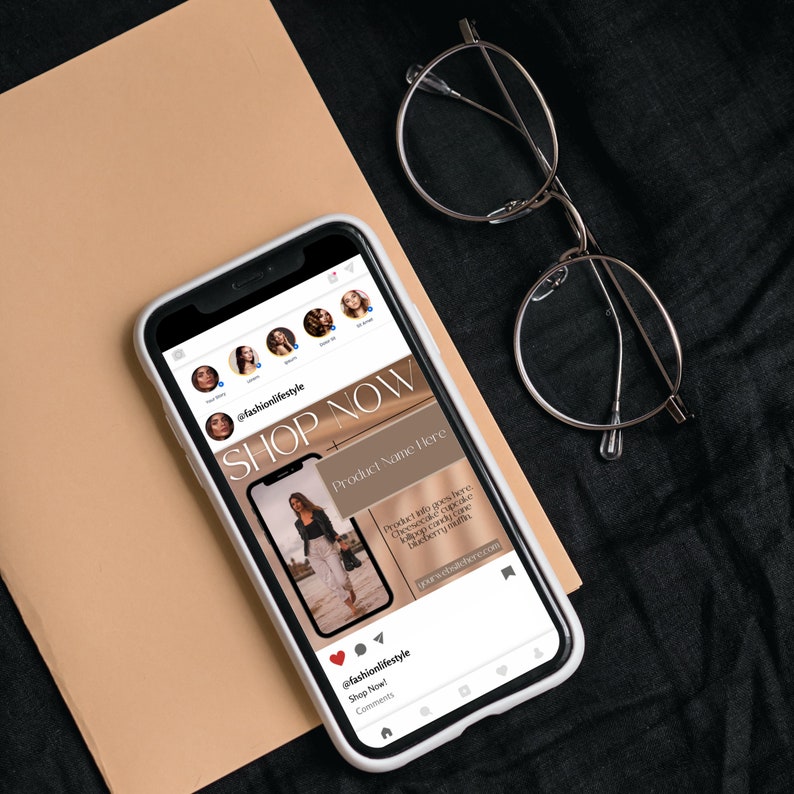 Instagram Post Template Fashion | 60 Instagram Posts | Neutral Fashion Instagram Influencer Template | Fashion Brand Instagram Post | Canva image 7