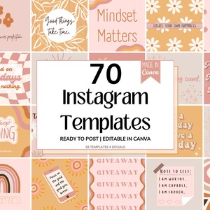 70 Instagram Templates | Instagram Post Templates | Instagram Story Templates For Instagram | Canva Template | Ready To Post Instagram