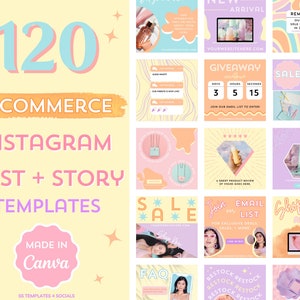 Ecommerce Instagram Template | Social Media Template Ecommerce | Product Instagram Template | Clothing Store Instagram Post | Pastel Post
