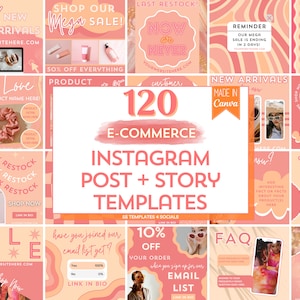Social Media Templates Ecommerce | Instagram Templates Ecommerce | Online Store | Online Boutique | Clothing Store Instagram Post | Canva