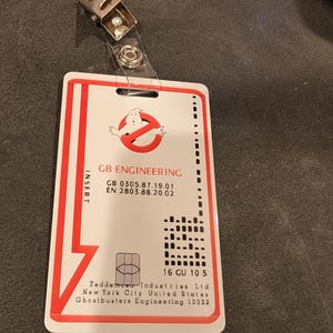 Centre de recherche paranormal Ghostbusters - Engineering ID - Carte d'accès en PVC avec clip