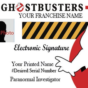 Personalisierte Ghostbuster PVC ID Karte