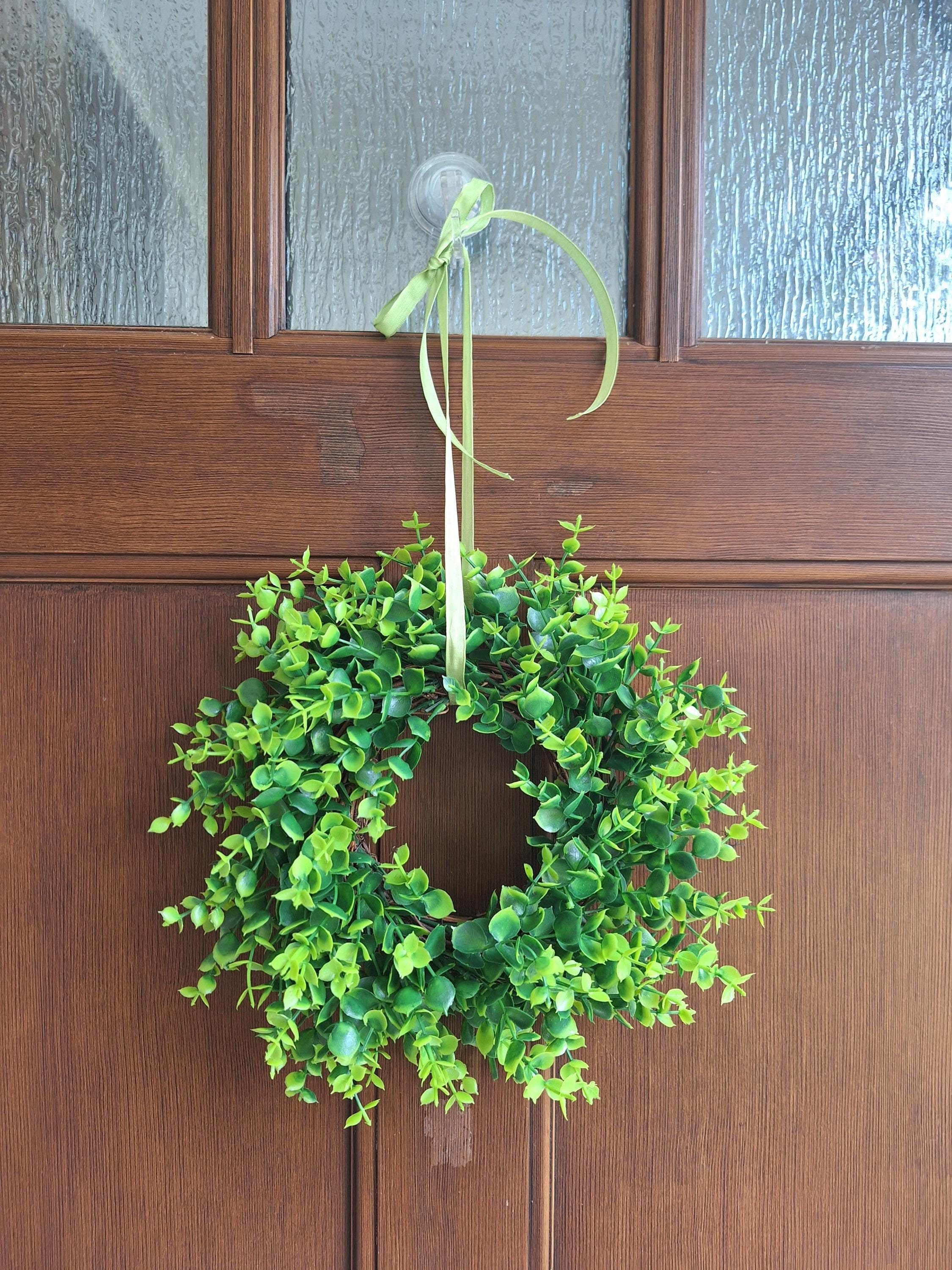 All Season Boxwood Wreath 12-Inch Mini Boxwood Basic Wreath For Wall And Door Decor Candle Holder Table Centerpiece Mantel Decor