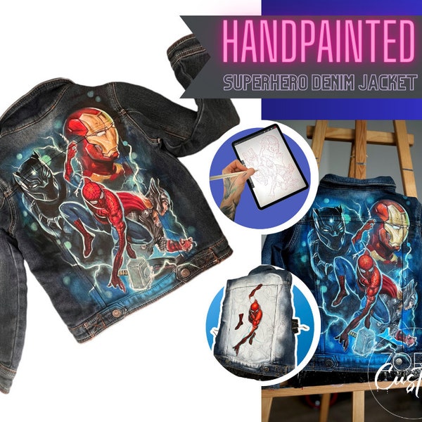 Spiderman Painted Jeans - Etsy
