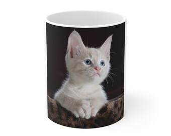 Ceramic Mug 11oz, Kitten. Coffee tea