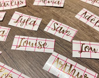 Personalized name stickers | Back to school - wedding, christening, birthday | Vinyl name labels | Table decoration