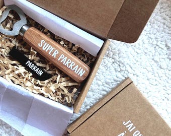Will you be my godfather? Will you be my godmother? Godfather gift set, personalized bottle opener for godfather, godparent proposal