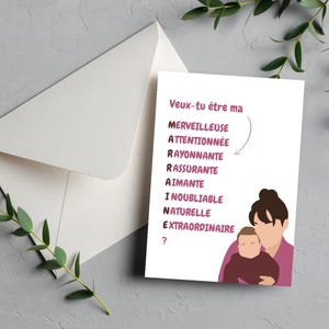 Carte marraine - Demande marraine - Annonce marraine - Demande marraine souvenir - Souvenir moment fort - Souvenir demande - Carte marraine
