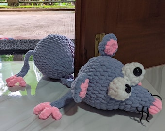 Patrón de tope de puerta de rata a crochet: Ralph Amigurumi (Patrón PDF)